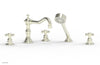 HENRI Deck Tub Set with Hand Shower with Cross Handles 161-48