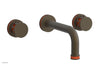 JOLIE Wall Lavatory Set - Round Handles with "Orange" Accents 222-11