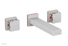 JOLIE Wall Lavatory Set - Square Handles with "Orange" Accents 222-12