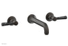 HEX TRADITIONAL Wall Lavatory Set - Black Marble Lever Handles 500-13