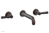 HEX TRADITIONAL Wall Lavatory Set - Black Marble Lever Handles 500-13