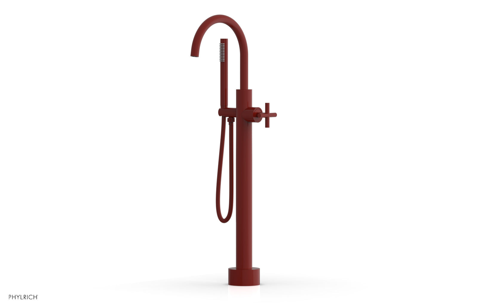 m　0324 TRANSITION Low Floor Mount Tub Filler - Cross Handle with