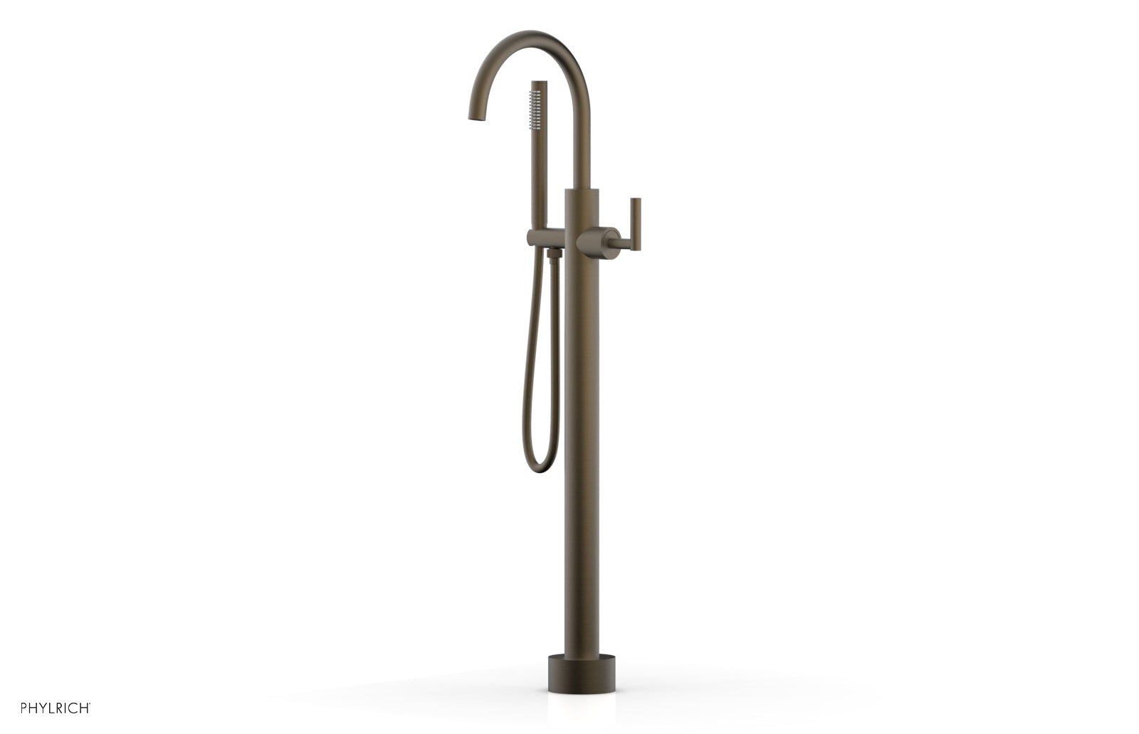 TRANSITION Tall Floor Mount Tub Filler - Lever Handle with Hand Shower 120-45-01
