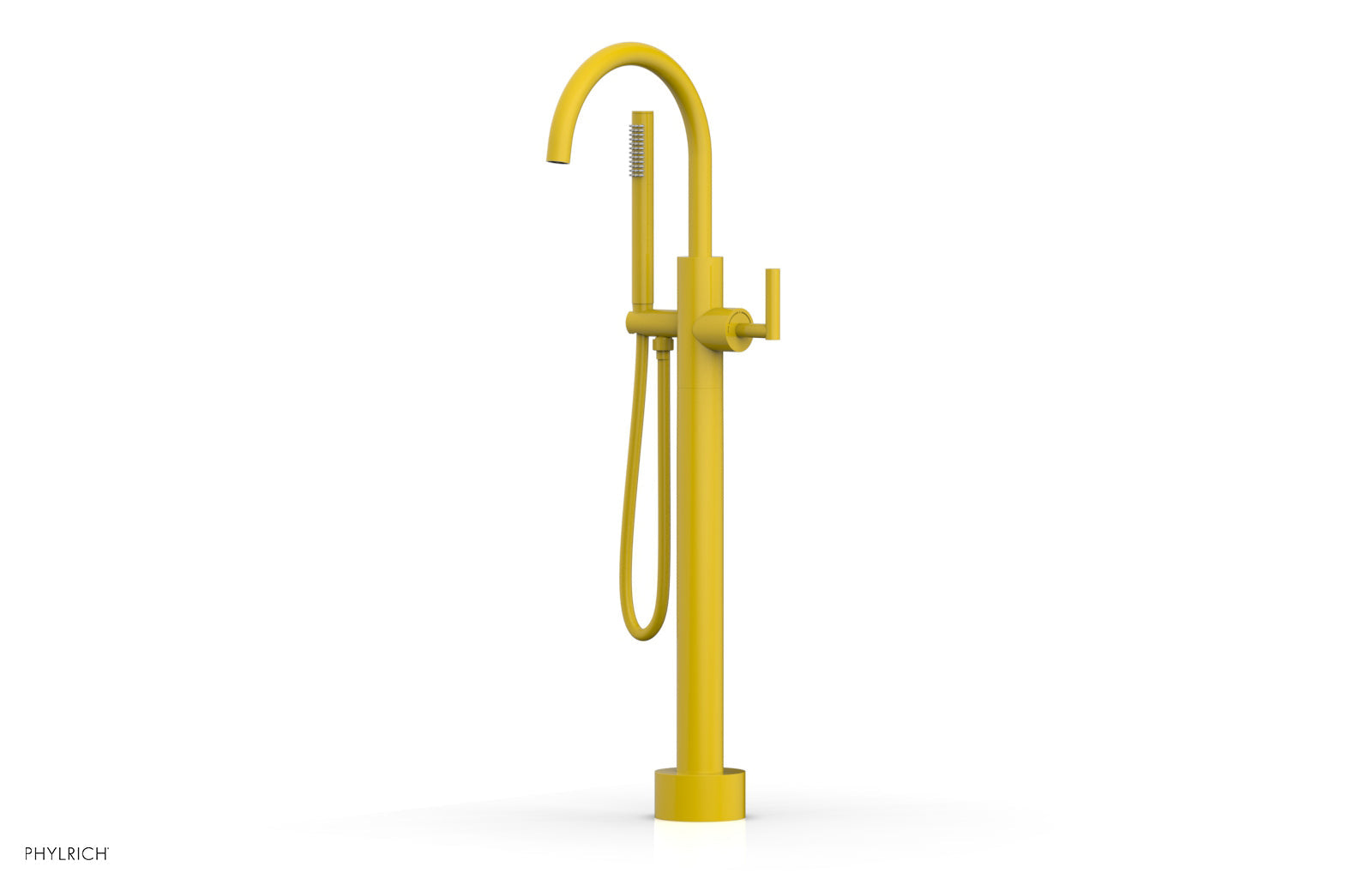 TRANSITION Low Floor Mount Tub Filler - Lever Handle with Hand Shower 120-45-03