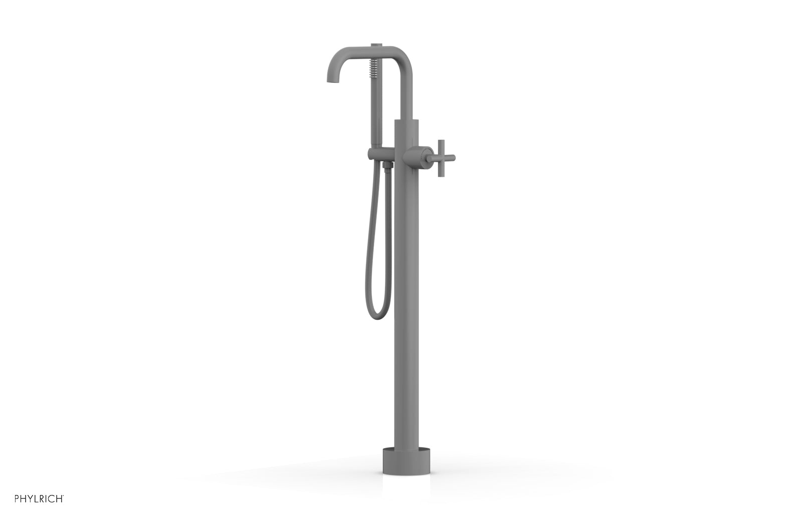 TRANSITION Tall Floor Mount Tub Filler - Cross Handle with Hand Shower 120-46-01