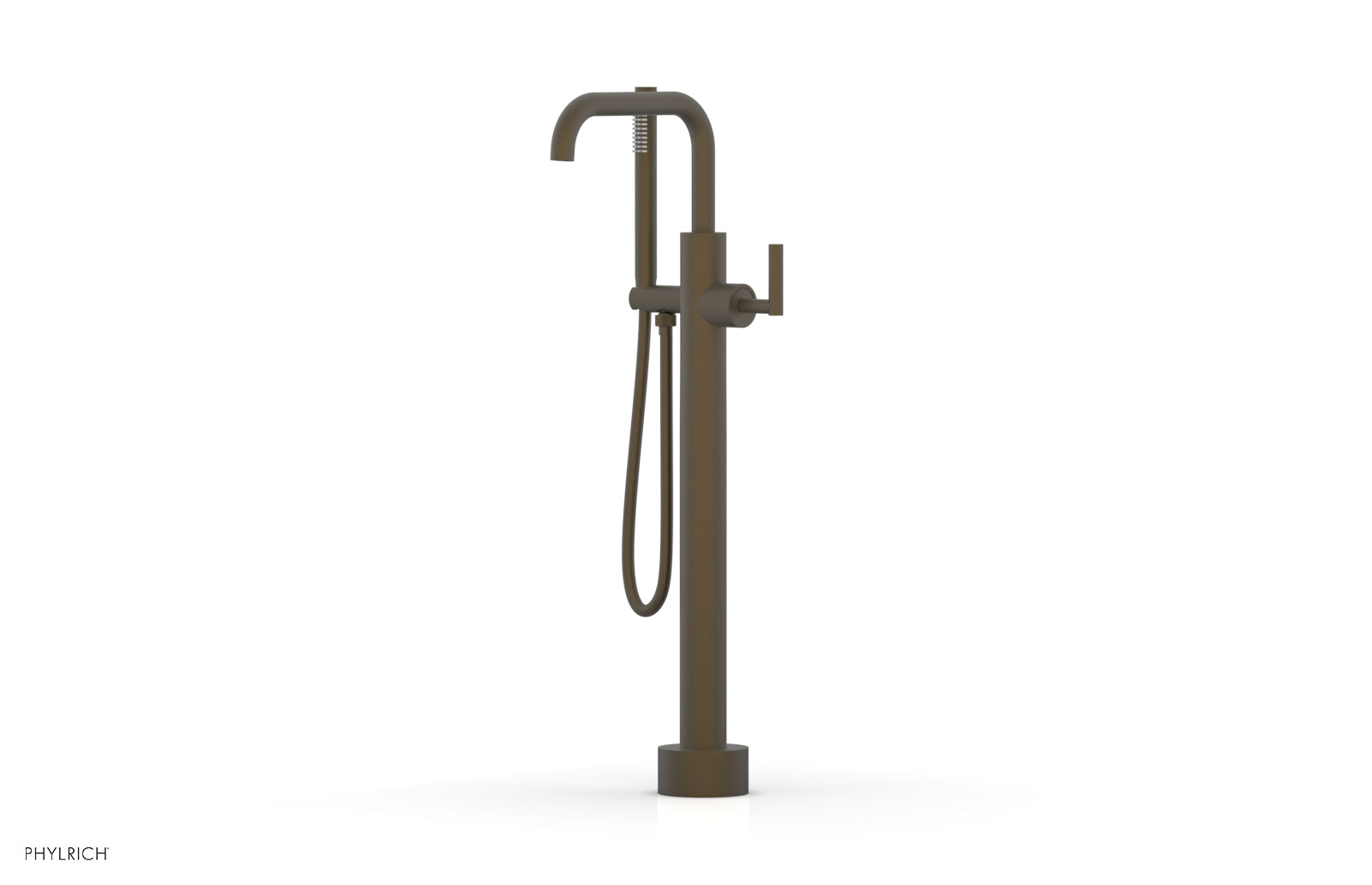 TRANSITION Low Floor Mount Tub Filler - Lever Handle with Hand Shower 120-47-03