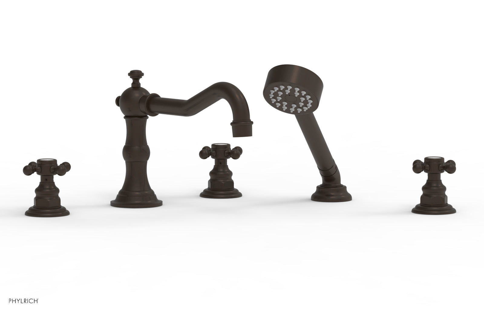 HENRI Deck Tub Set with Hand Shower with Cross Handles 161-48