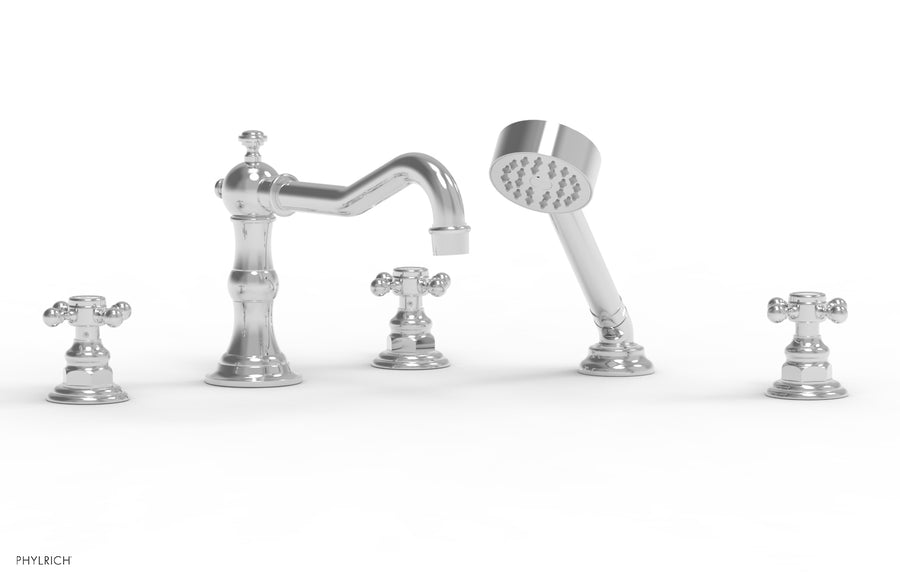 HENRI Deck Tub Set with Hand Shower with Cross Handles 161-48