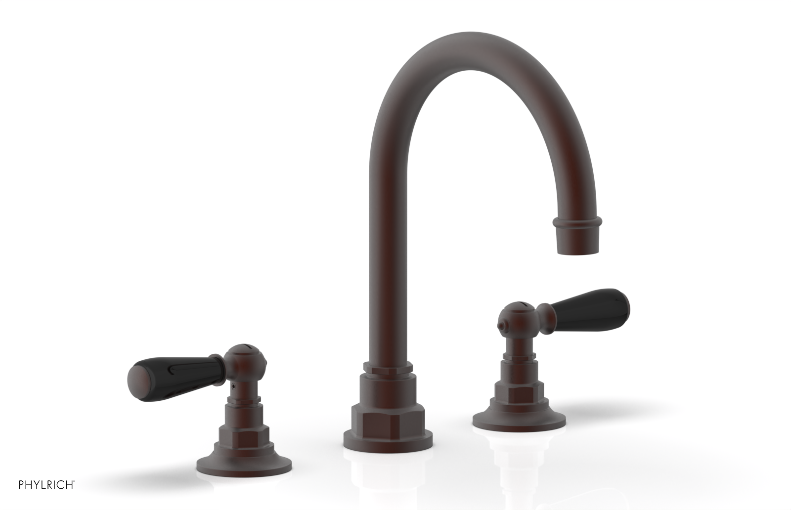 JAMESTOWN Widespread Faucet - High Spout - Lever Handle with "Black" Accents 165-04