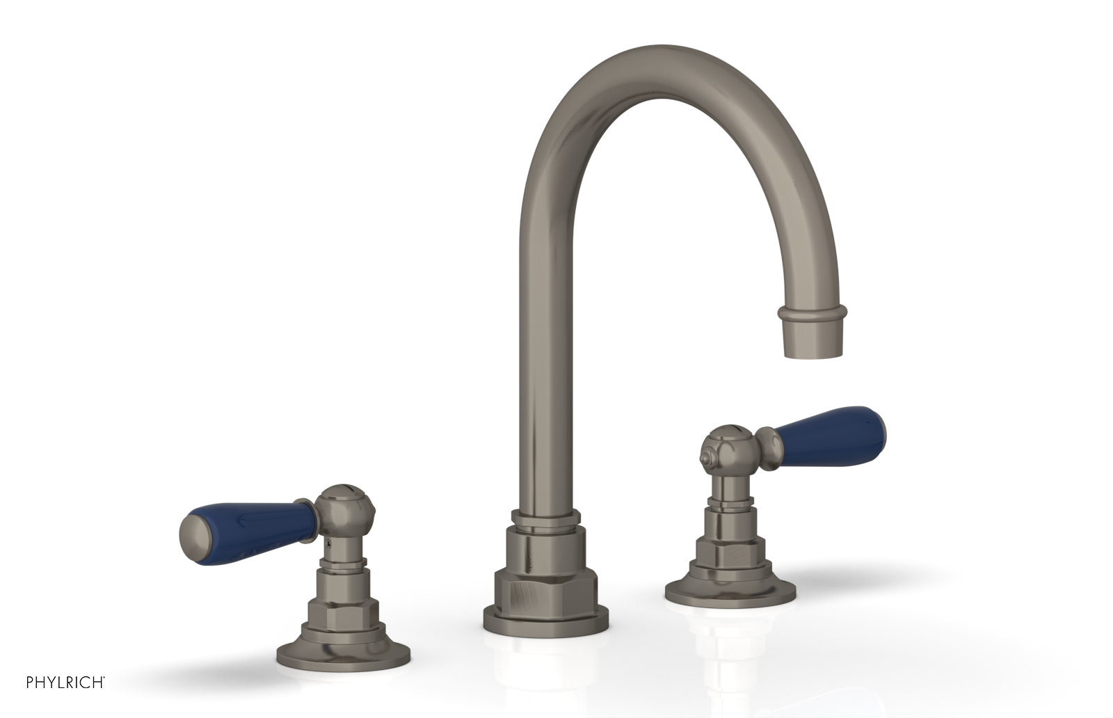 JAMESTOWN Widespread Faucet - High Spout - Lever Handle with "Navy Blue" Accents 165-04