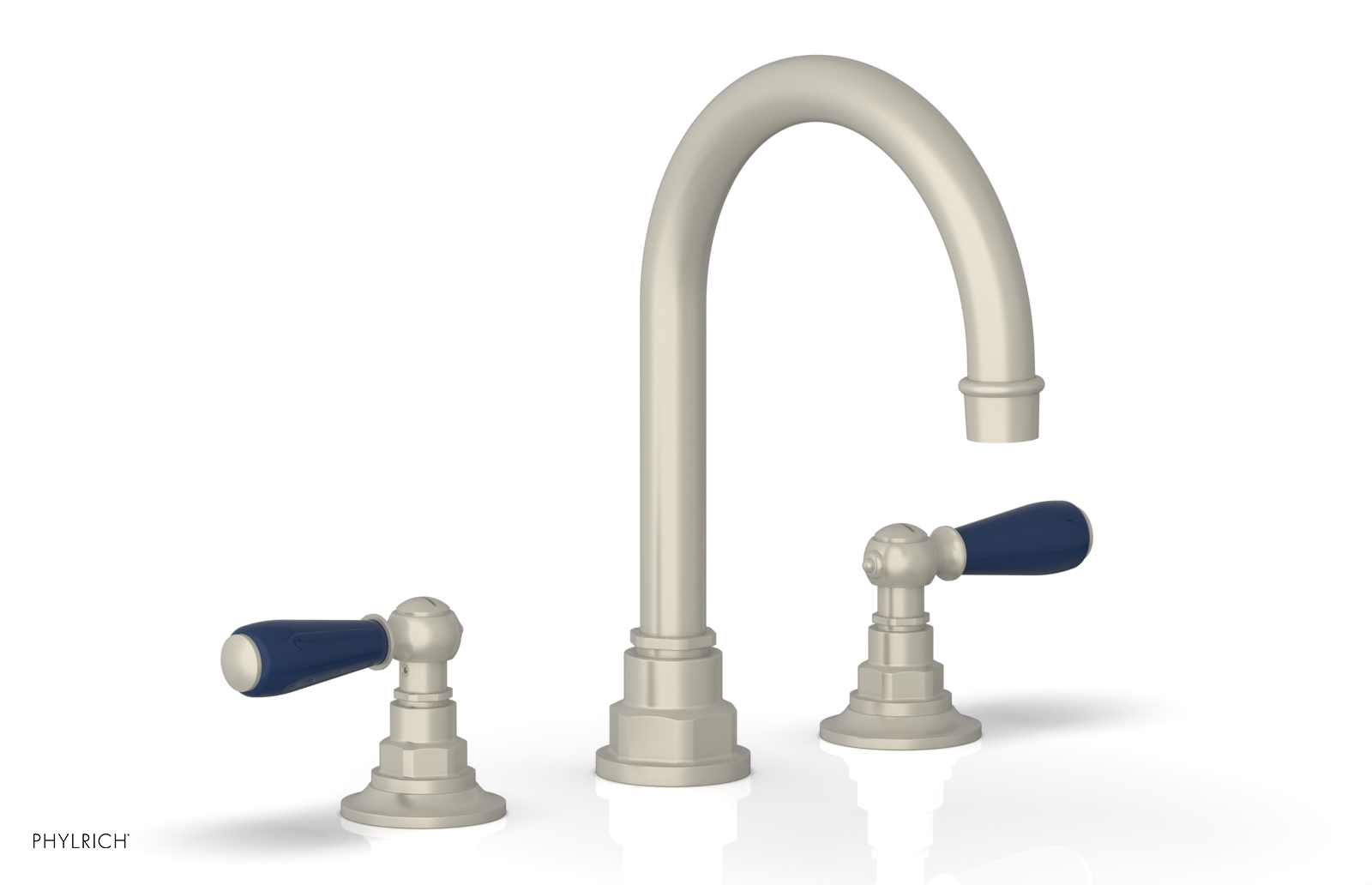 JAMESTOWN Widespread Faucet - High Spout - Lever Handle with "Navy Blue" Accents 165-04