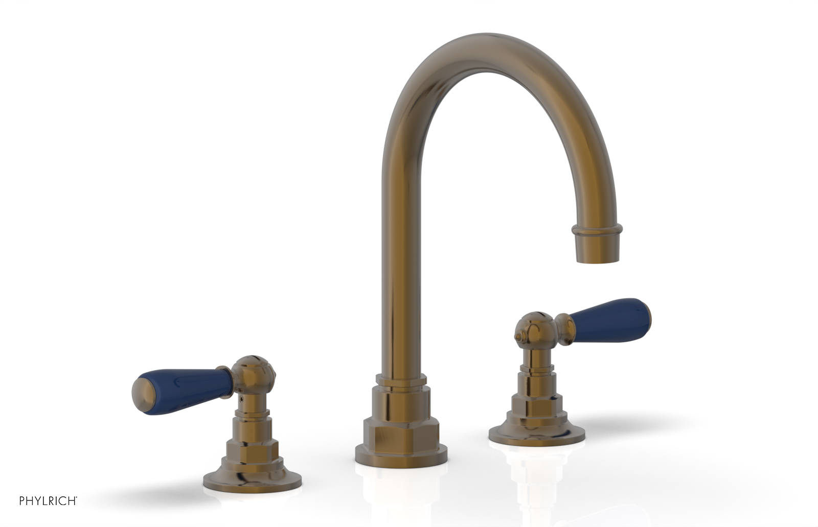 JAMESTOWN Widespread Faucet - High Spout - Lever Handle with "Navy Blue" Accents 165-04