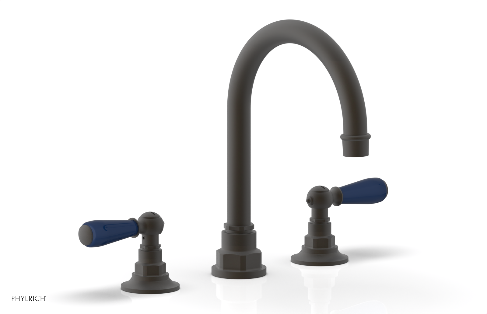 JAMESTOWN Widespread Faucet - High Spout - Lever Handle with "Navy Blue" Accents 165-04