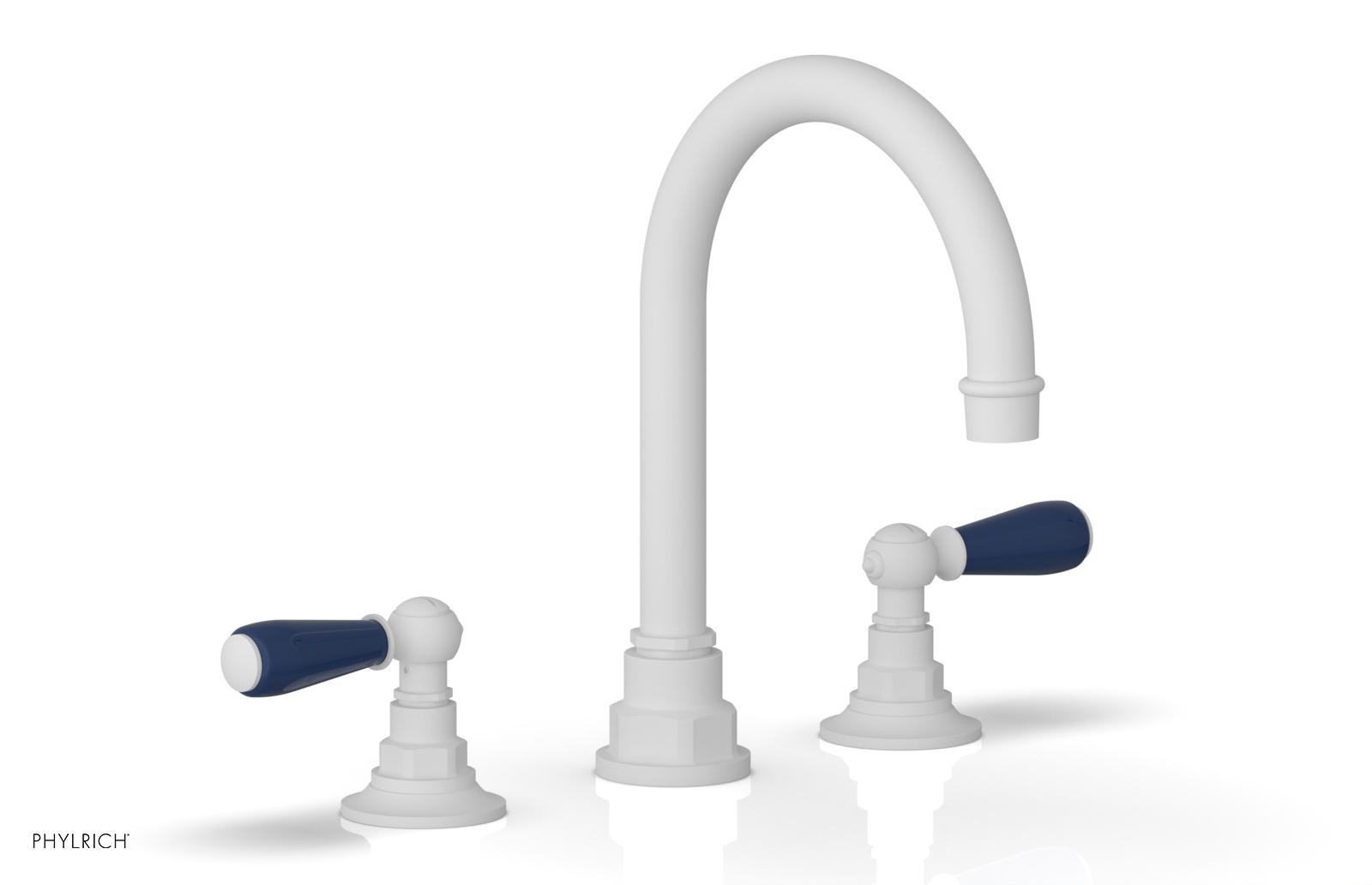 JAMESTOWN Widespread Faucet - High Spout - Lever Handle with "Navy Blue" Accents 165-04