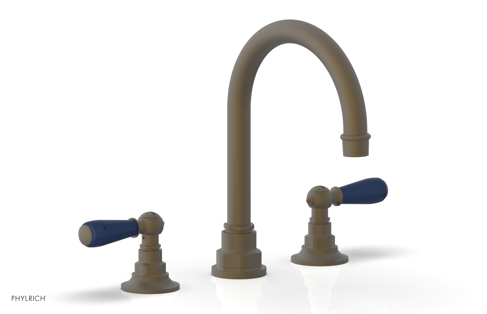 JAMESTOWN Widespread Faucet - High Spout - Lever Handle with "Navy Blue" Accents 165-04