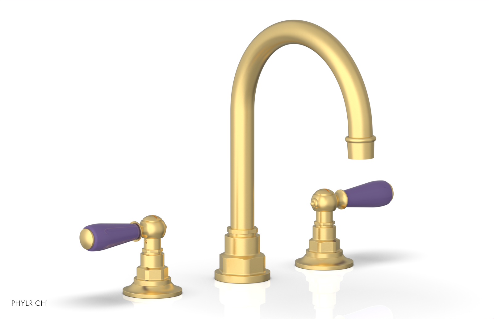 JAMESTOWN Widespread Faucet - High Spout - Lever Handle with "Purple" Accents 165-04