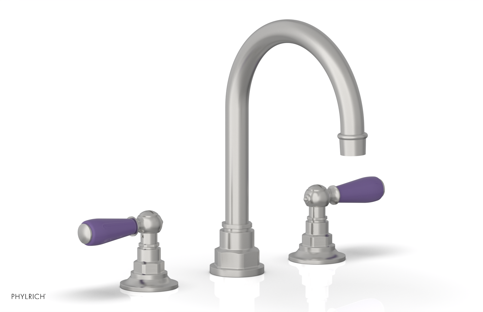 JAMESTOWN Widespread Faucet - High Spout - Lever Handle with "Purple" Accents 165-04