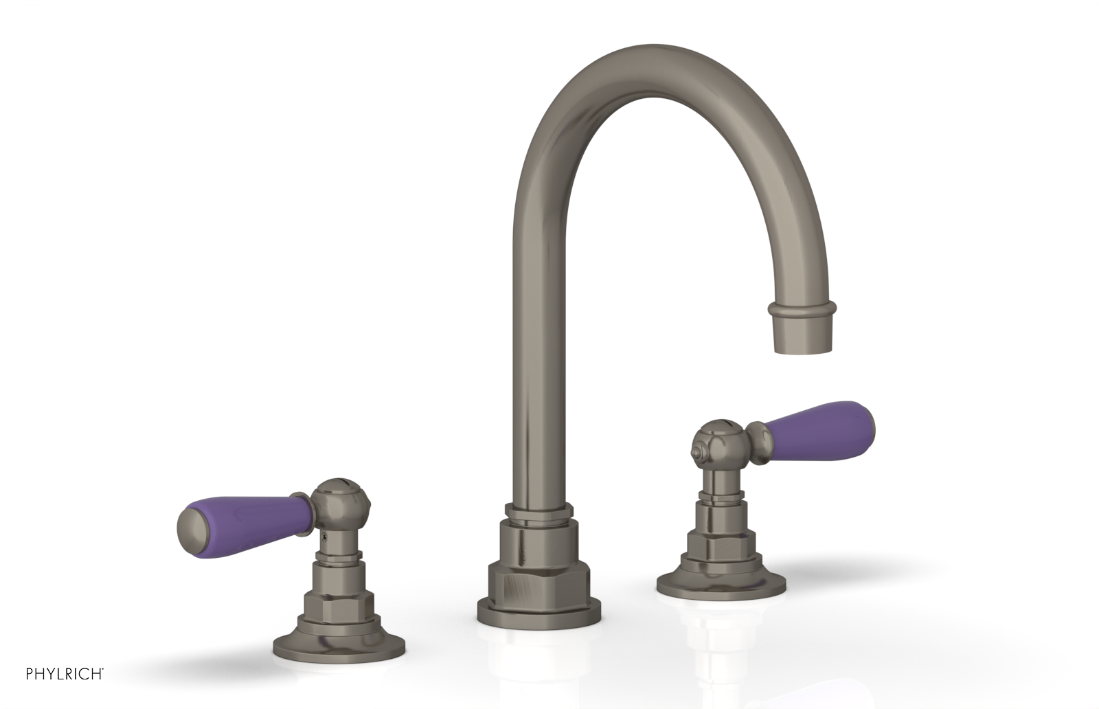 JAMESTOWN Widespread Faucet - High Spout - Lever Handle with "Purple" Accents 165-04