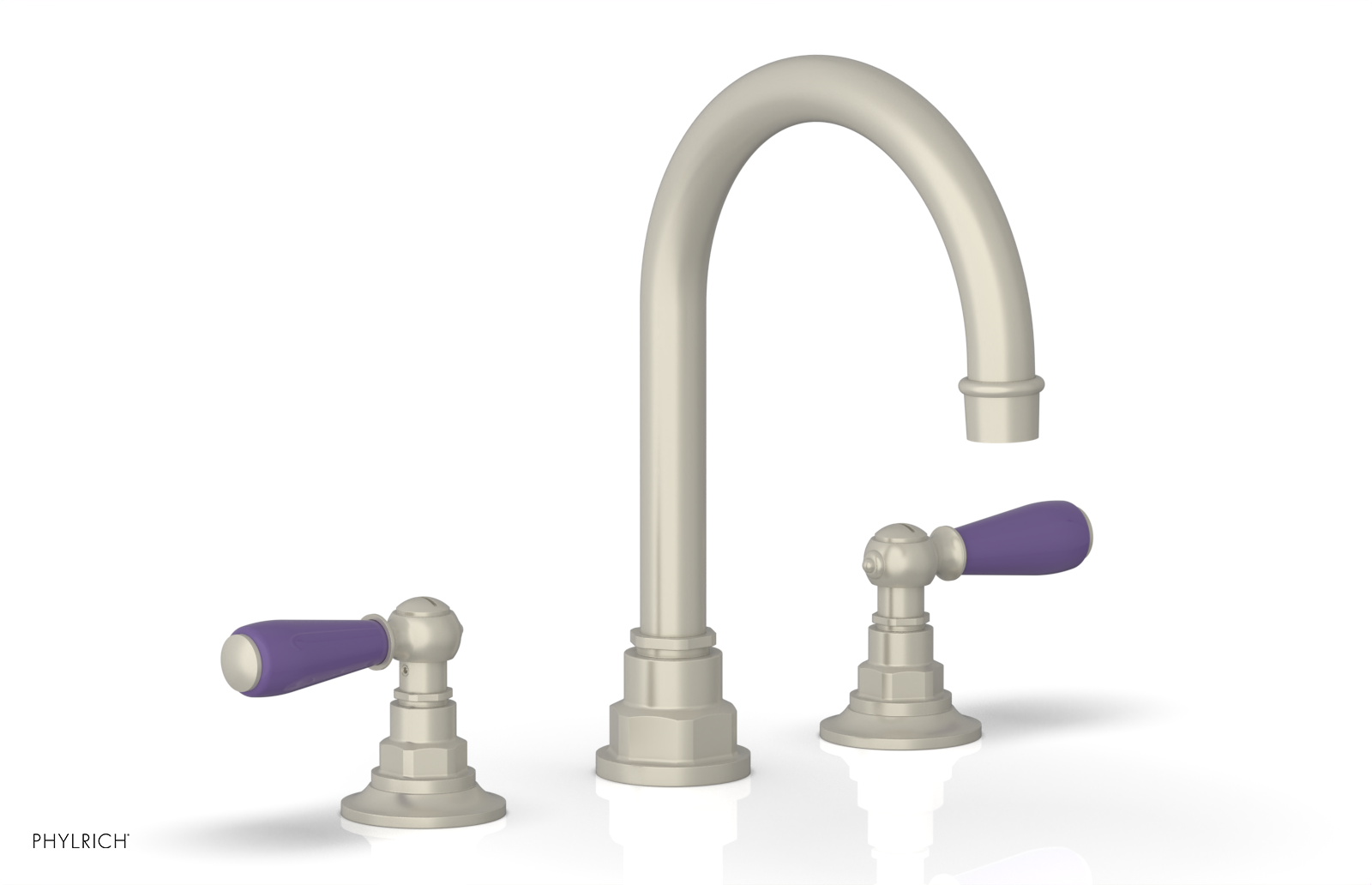 JAMESTOWN Widespread Faucet - High Spout - Lever Handle with "Purple" Accents 165-04