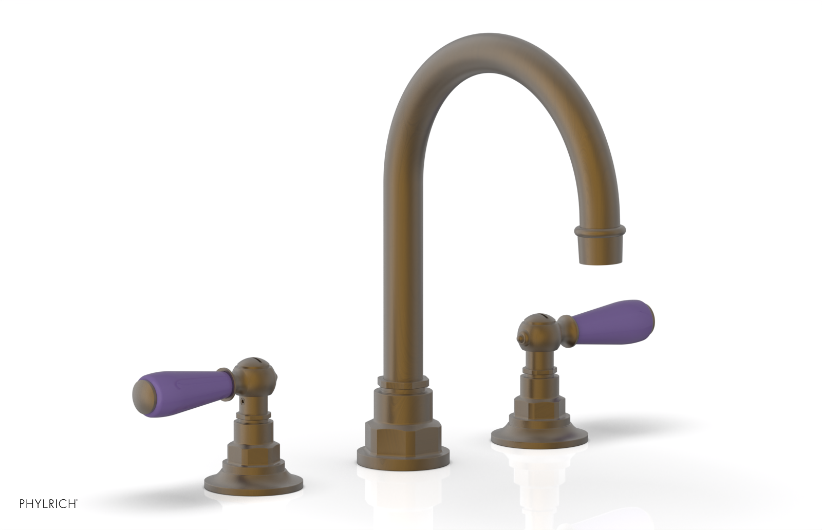 JAMESTOWN Widespread Faucet - High Spout - Lever Handle with "Purple" Accents 165-04