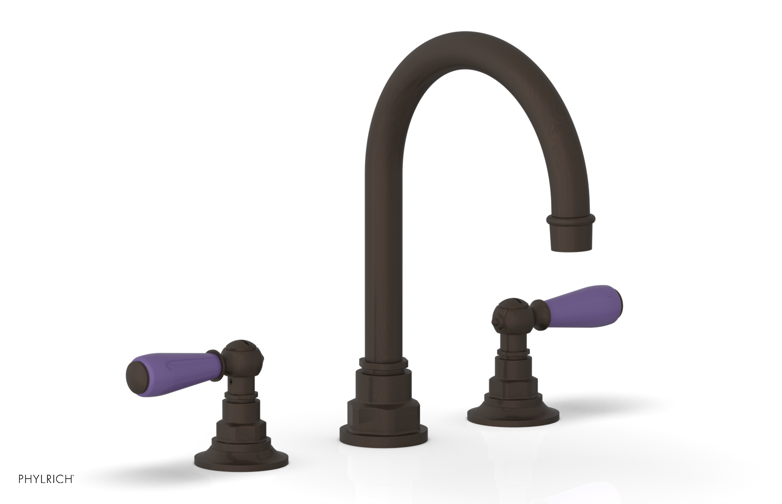 JAMESTOWN Widespread Faucet - High Spout - Lever Handle with "Purple" Accents 165-04