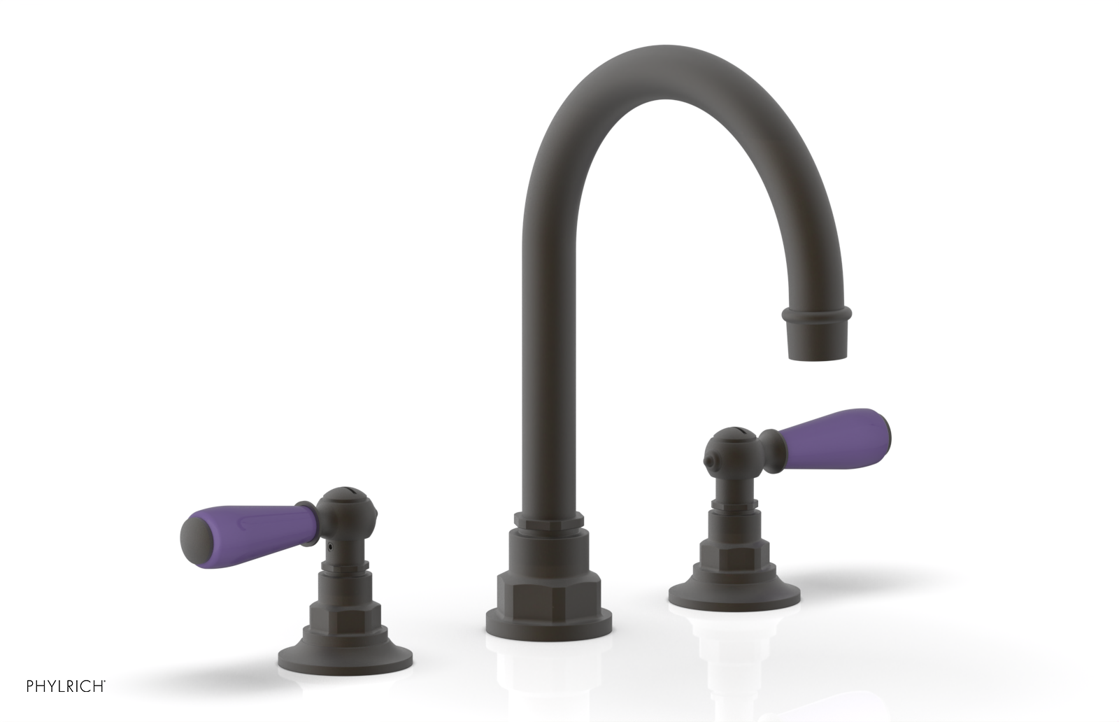 JAMESTOWN Widespread Faucet - High Spout - Lever Handle with "Purple" Accents 165-04