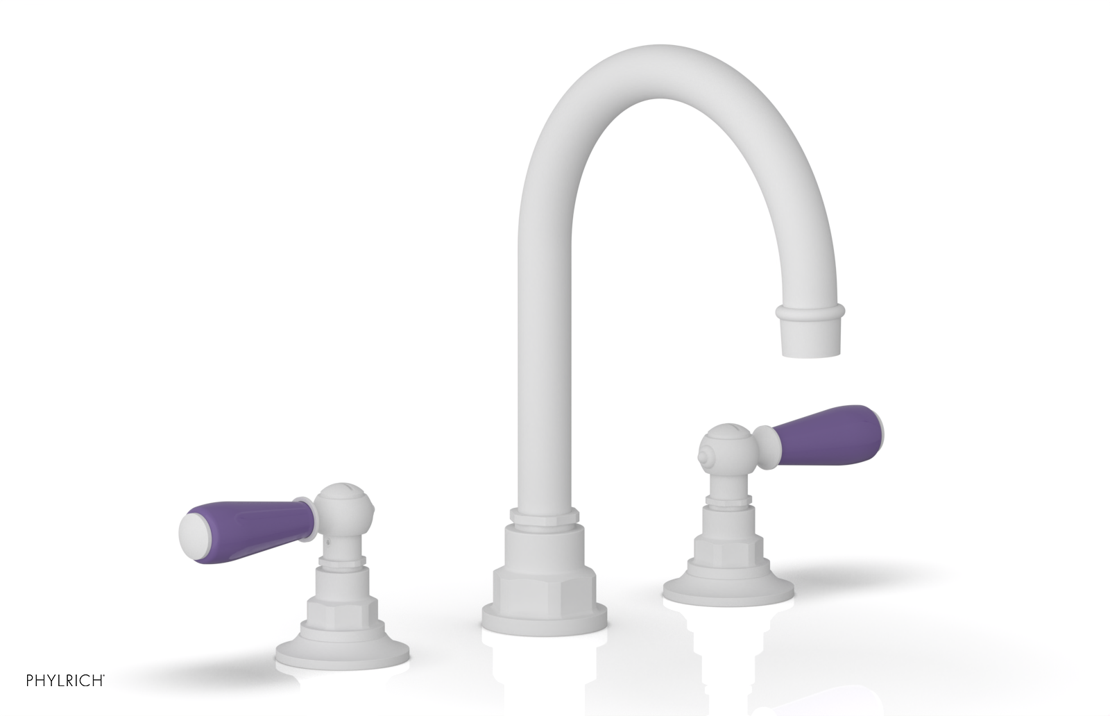 JAMESTOWN Widespread Faucet - High Spout - Lever Handle with "Purple" Accents 165-04