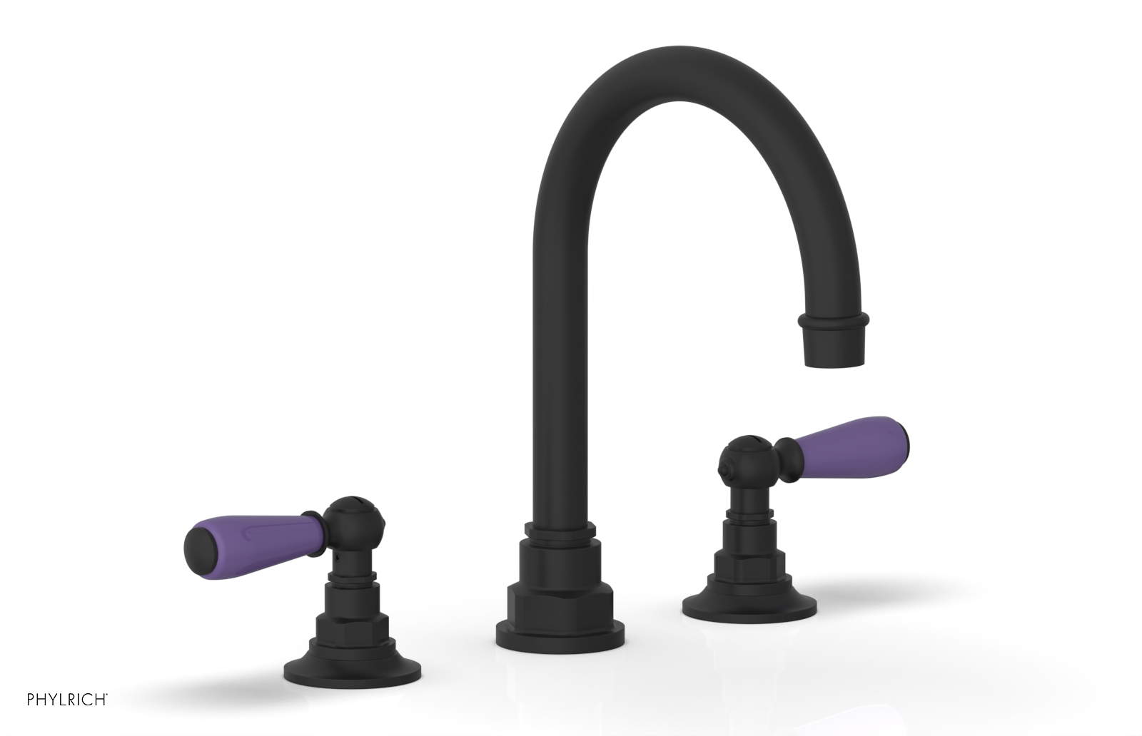 JAMESTOWN Widespread Faucet - High Spout - Lever Handle with "Purple" Accents 165-04