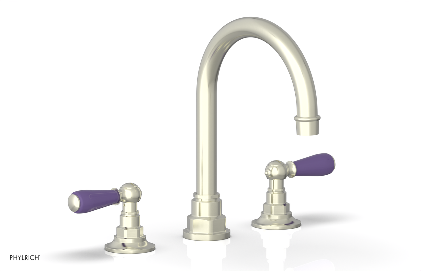 JAMESTOWN Widespread Faucet - High Spout - Lever Handle with "Purple" Accents 165-04