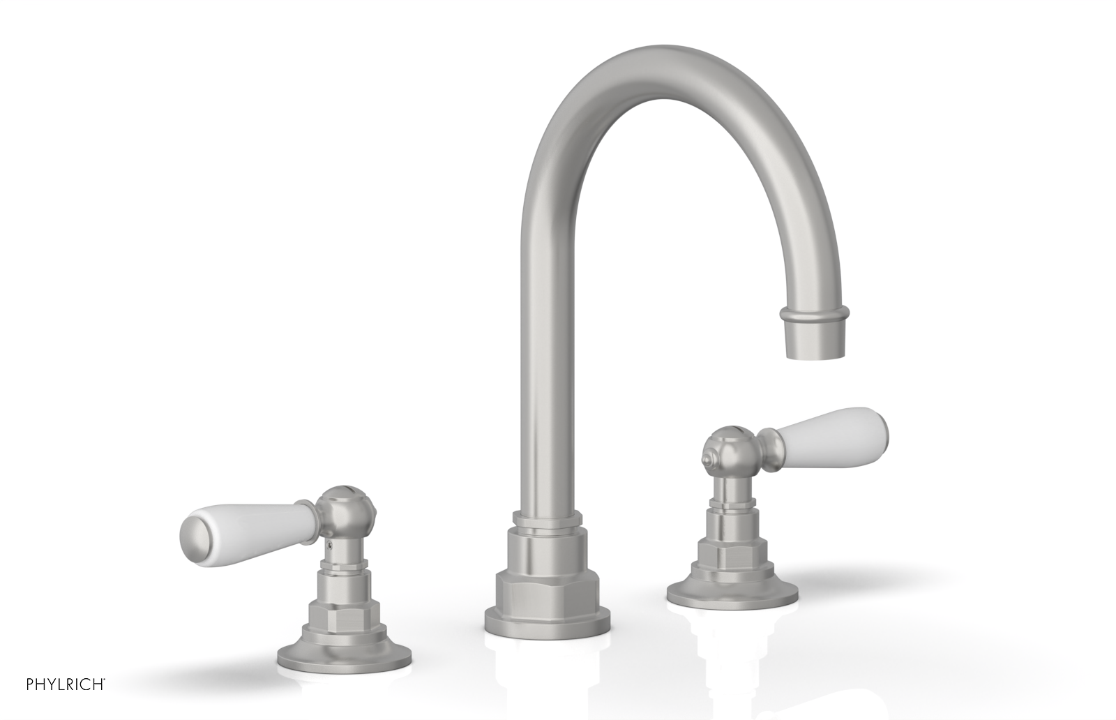 JAMESTOWN Widespread Faucet - High Spout - Lever Handle with "White" Accents 165-04