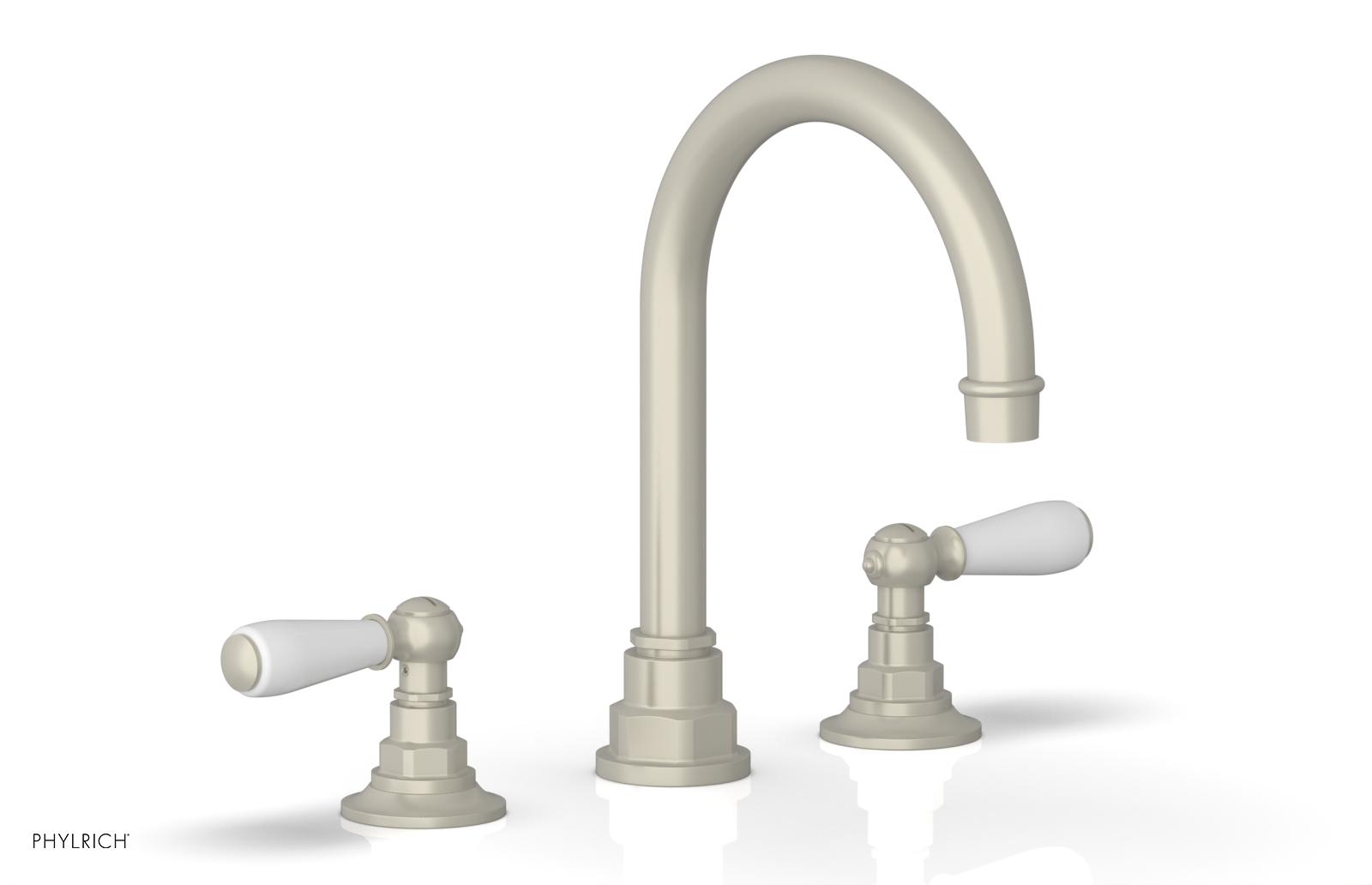 JAMESTOWN Widespread Faucet - High Spout - Lever Handle with "White" Accents 165-04