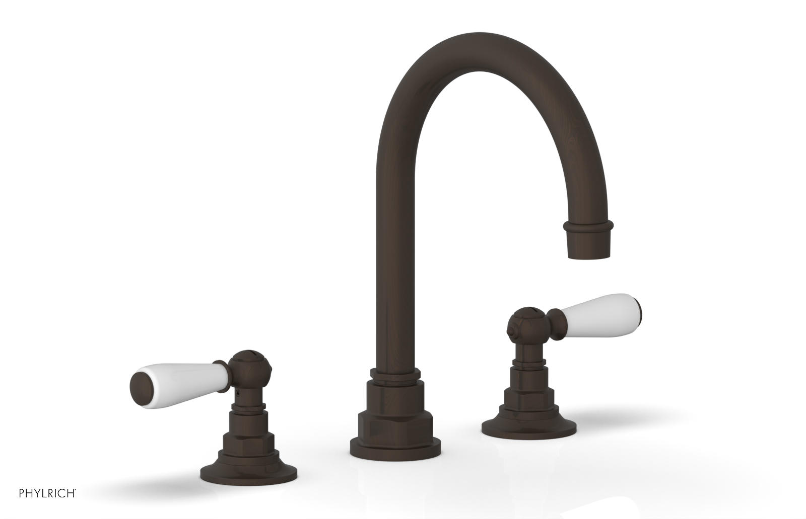 JAMESTOWN Widespread Faucet - High Spout - Lever Handle with "White" Accents 165-04