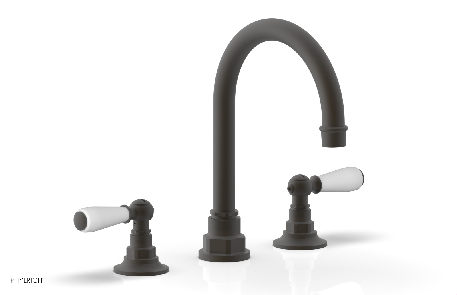 JAMESTOWN Widespread Faucet - High Spout - Lever Handle with "White" Accents 165-04