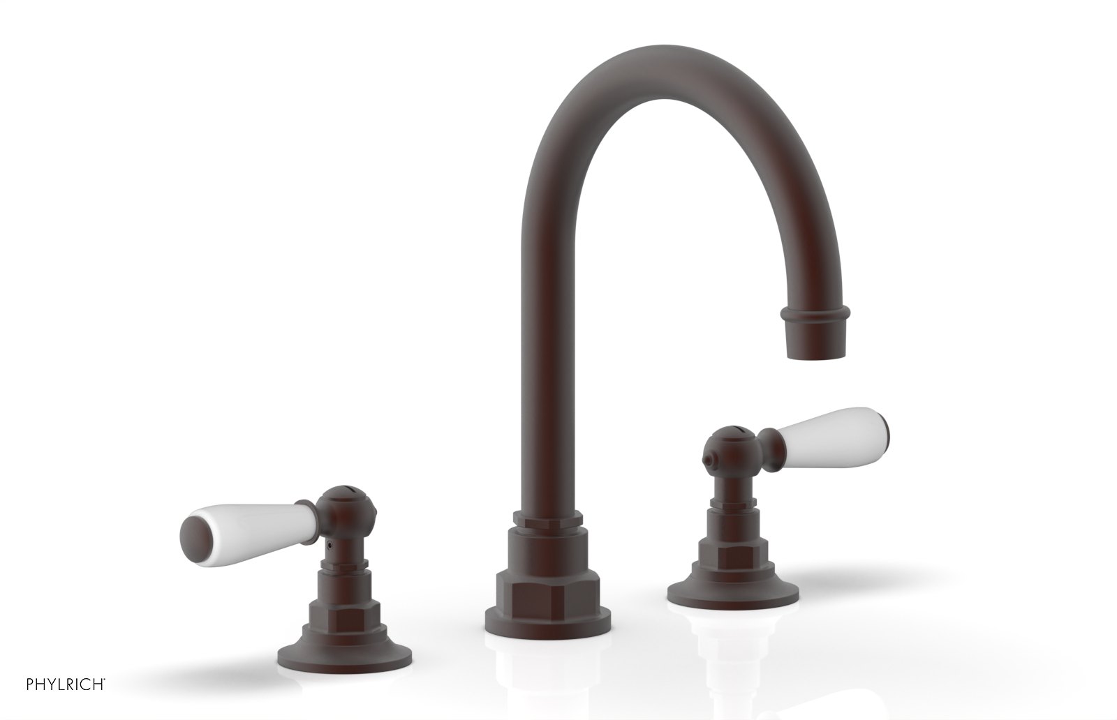 JAMESTOWN Widespread Faucet - High Spout - Lever Handle with "White" Accents 165-04