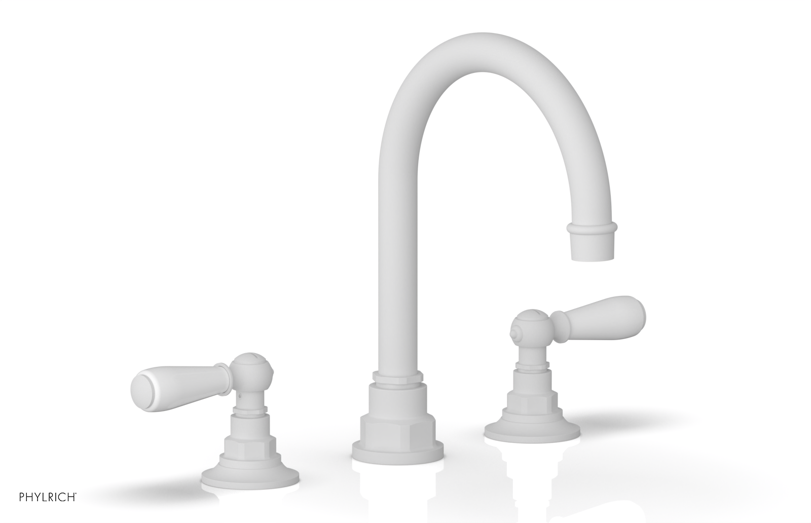 JAMESTOWN Widespread Faucet - High Spout - Lever Handle with "White" Accents 165-04