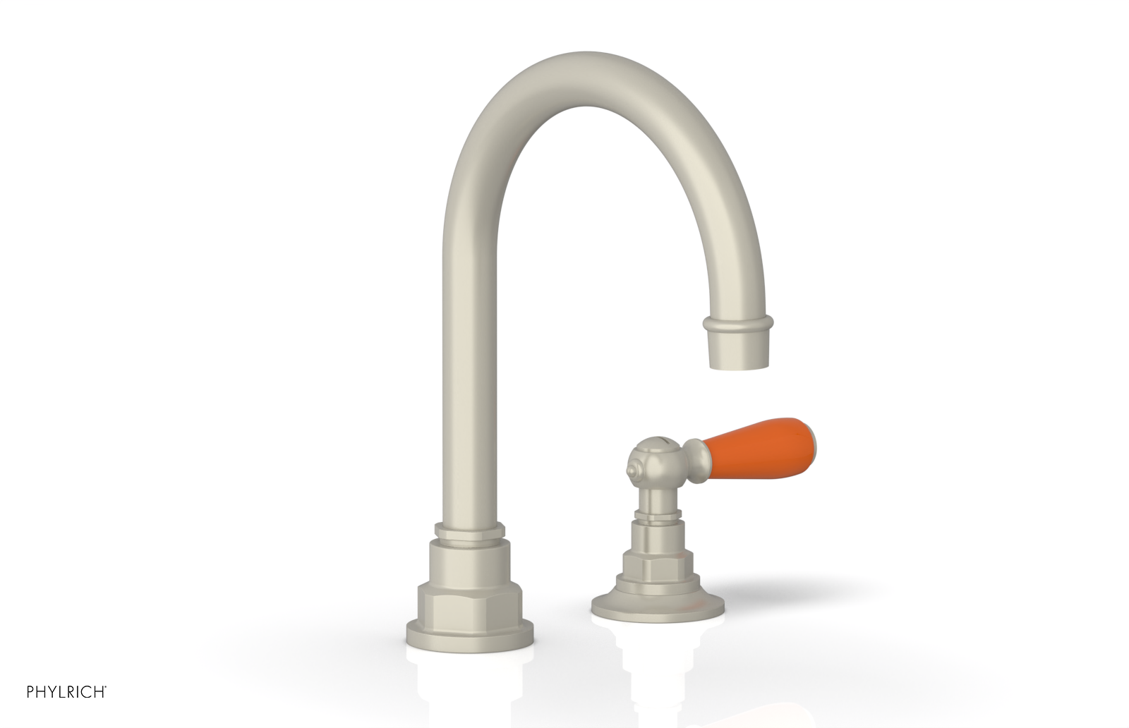JAMESTOWN Single Handle Faucet - High Spout - Lever Handle with "Orange" Accents 165-06