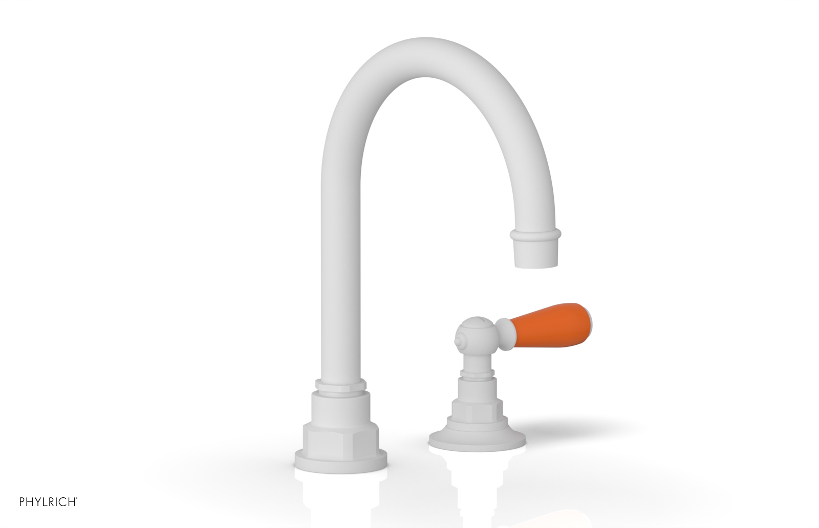 JAMESTOWN Single Handle Faucet - High Spout - Lever Handle with "Orange" Accents 165-06