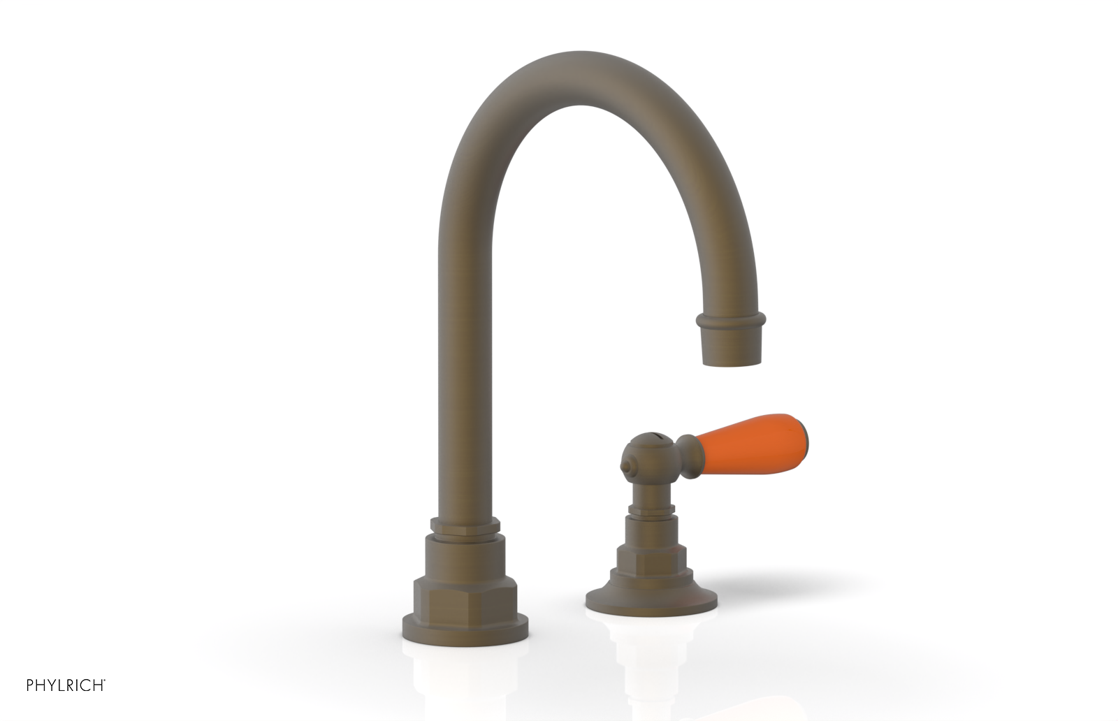 JAMESTOWN Single Handle Faucet - High Spout - Lever Handle with "Orange" Accents 165-06