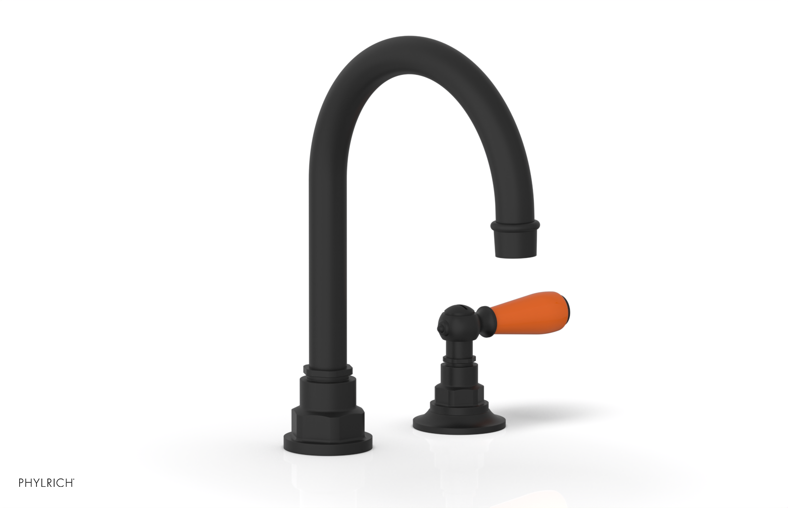JAMESTOWN Single Handle Faucet - High Spout - Lever Handle with "Orange" Accents 165-06