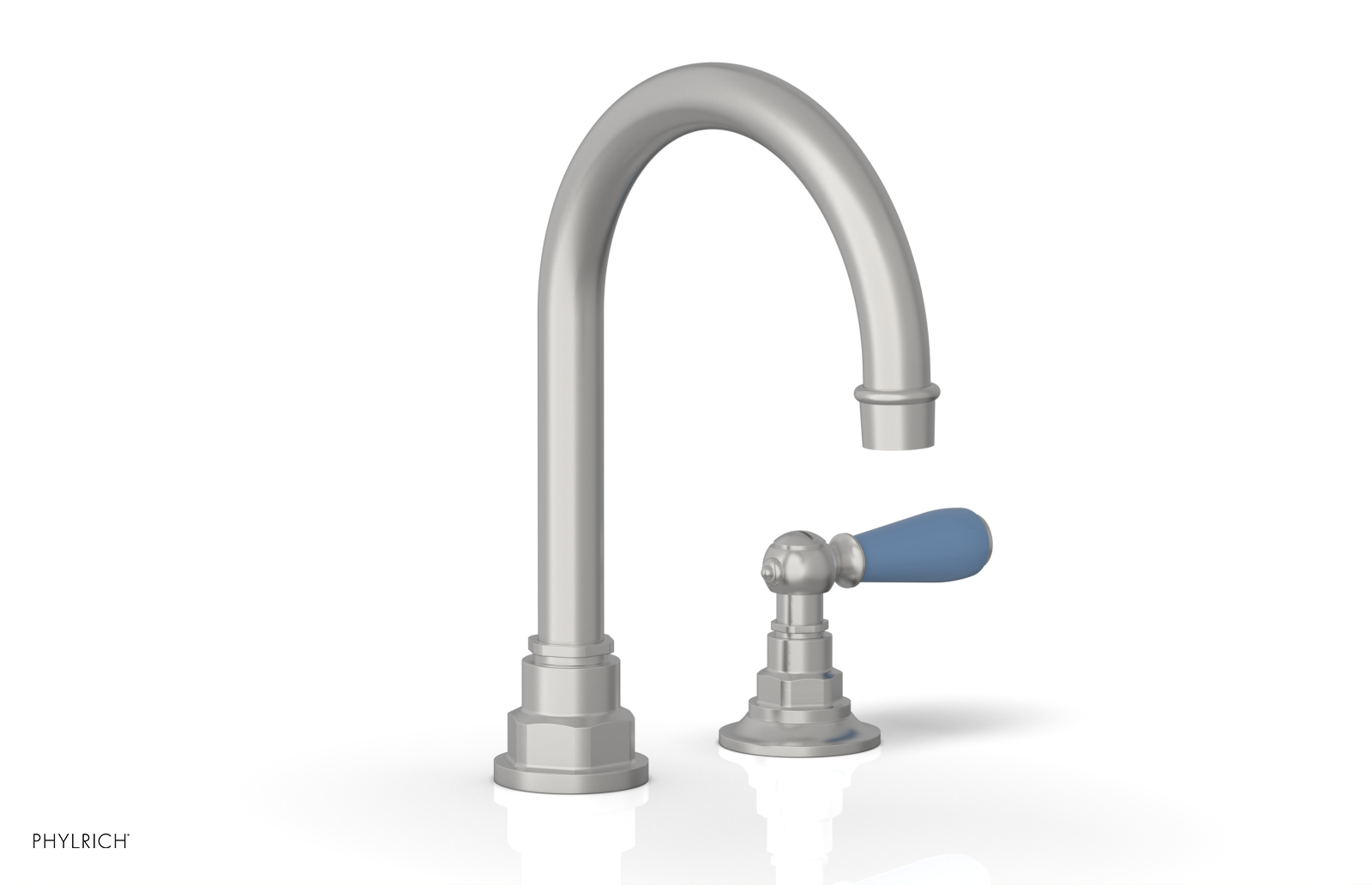 JAMESTOWN Single Handle Faucet - High Spout - Lever Handle with "Light Blue" Accents 165-06