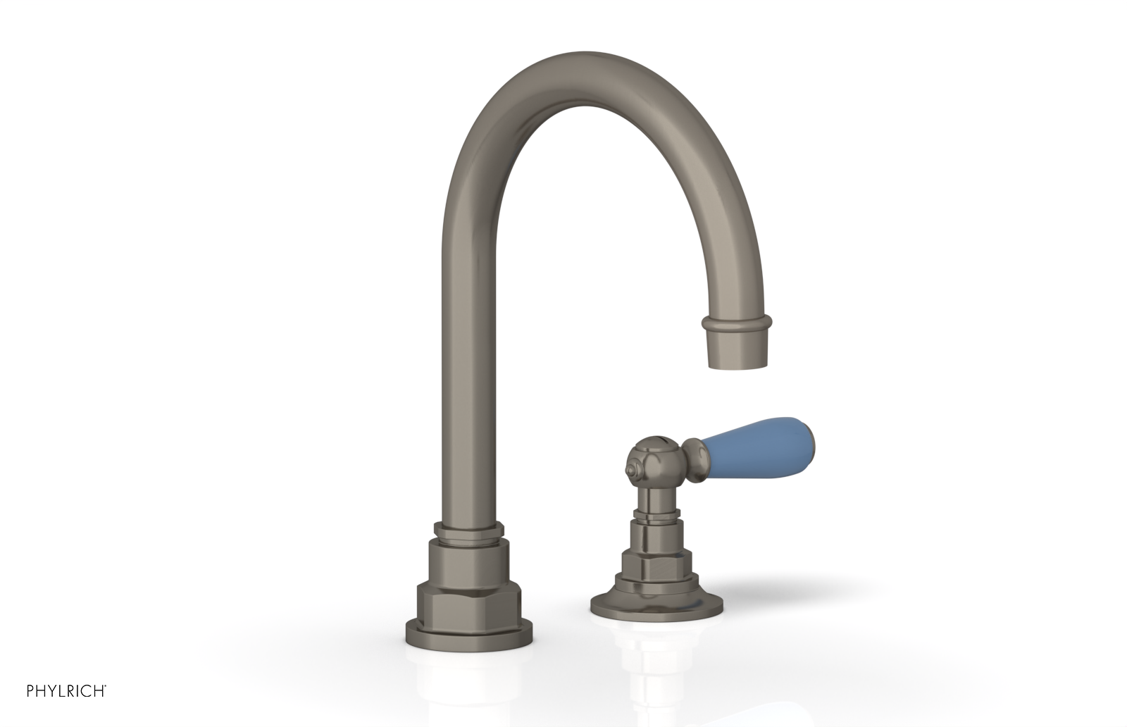 JAMESTOWN Single Handle Faucet - High Spout - Lever Handle with "Light Blue" Accents 165-06