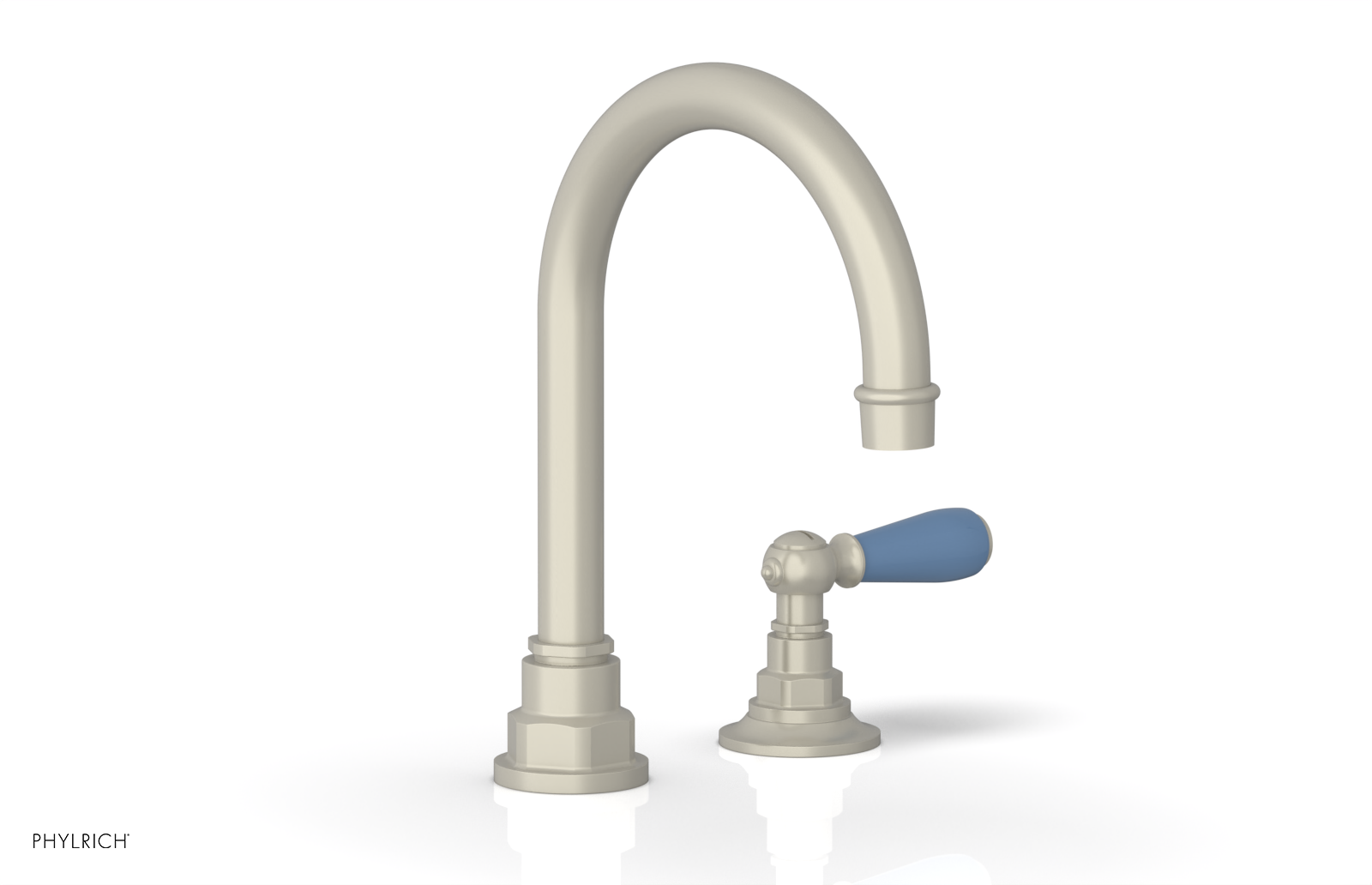 JAMESTOWN Single Handle Faucet - High Spout - Lever Handle with "Light Blue" Accents 165-06