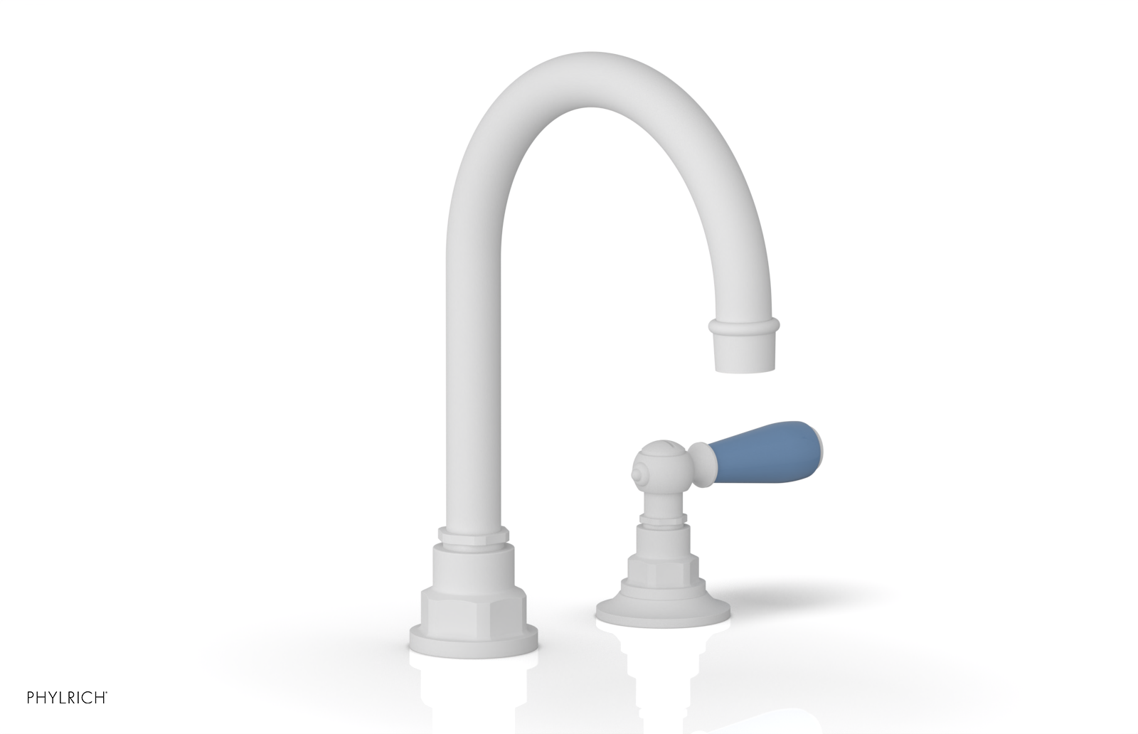 JAMESTOWN Single Handle Faucet - High Spout - Lever Handle with "Light Blue" Accents 165-06