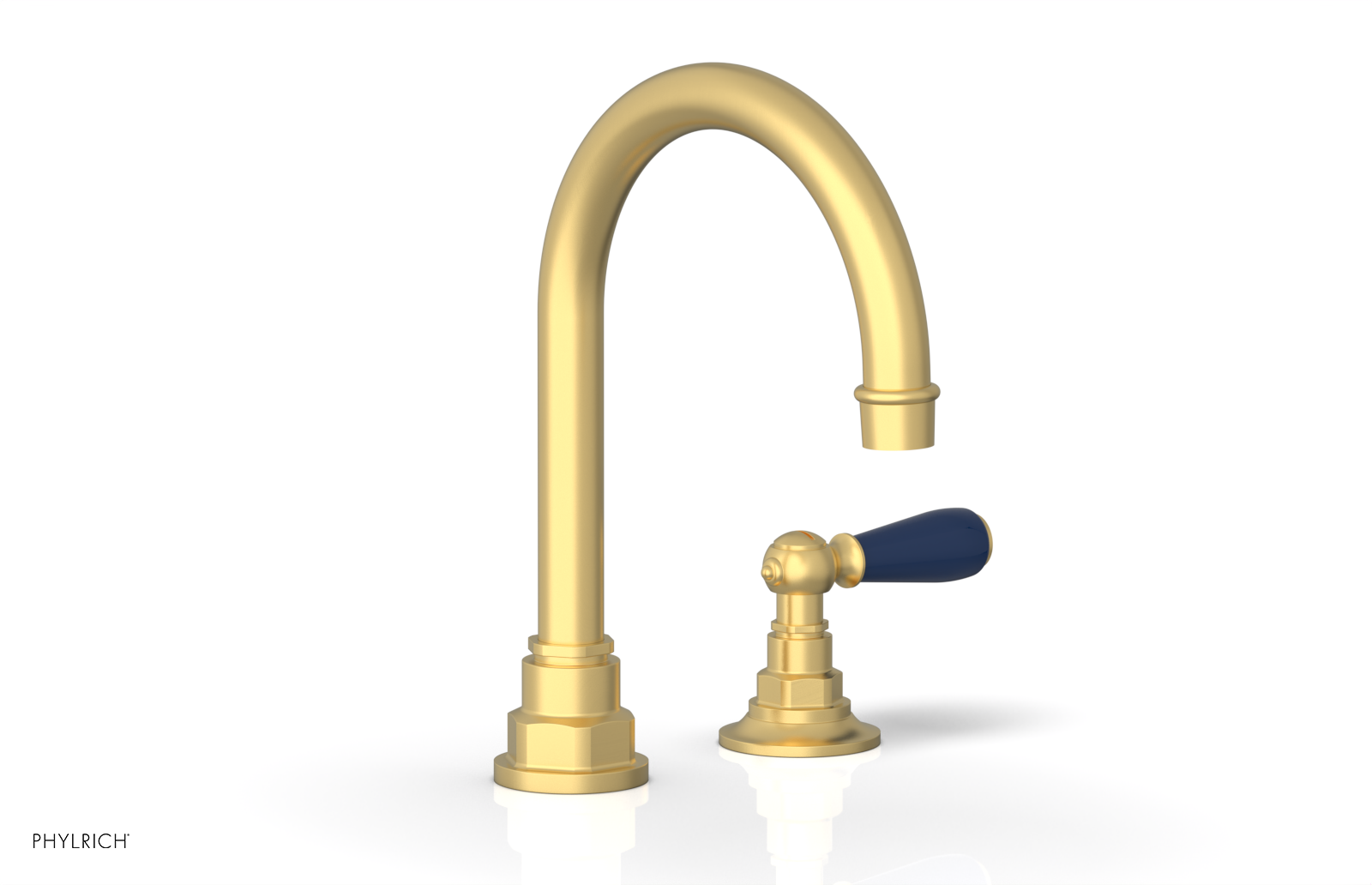 JAMESTOWN Single Handle Faucet - High Spout - Lever Handle with "Navy Blue" Accents 165-06