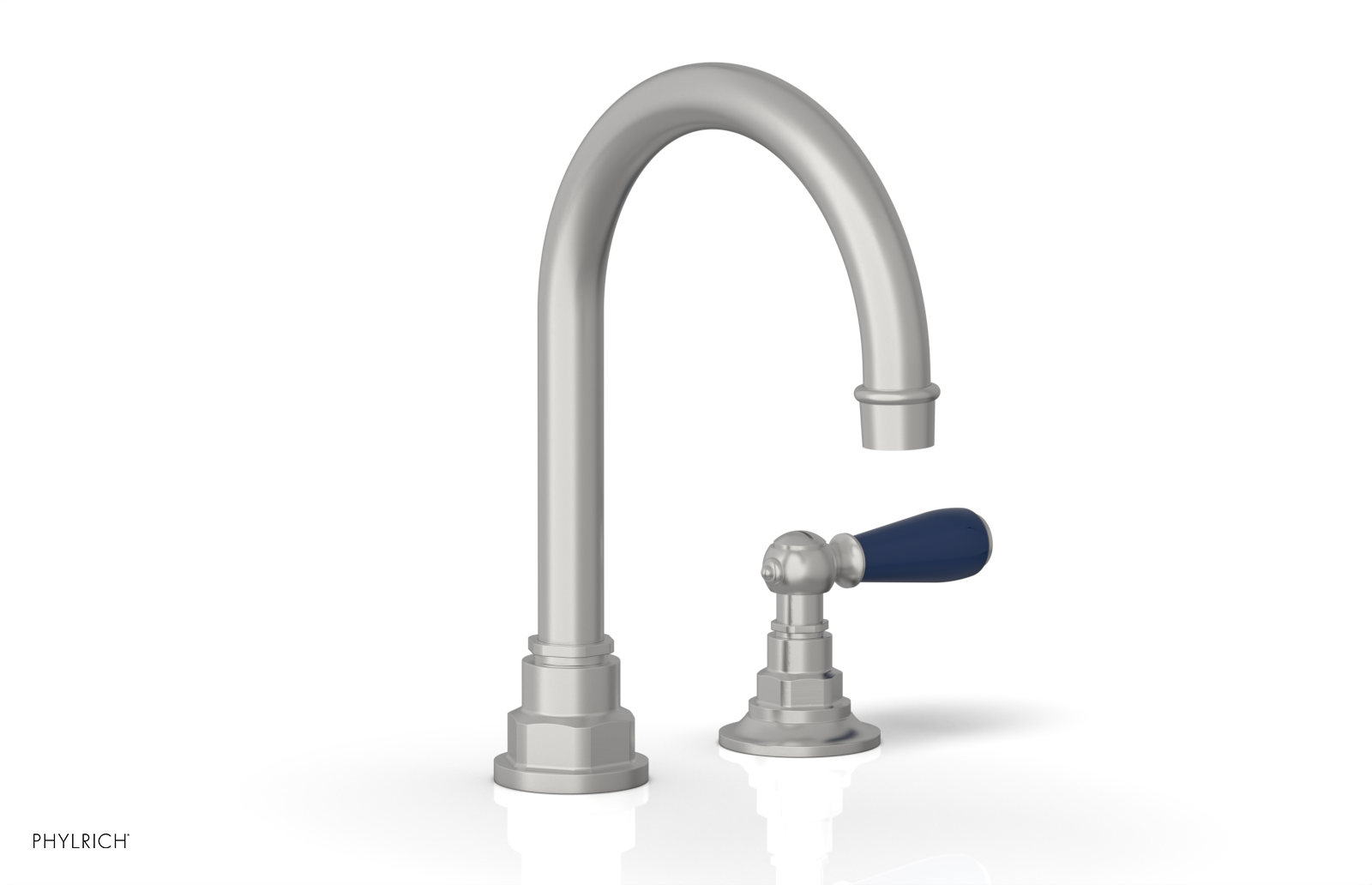 JAMESTOWN Single Handle Faucet - High Spout - Lever Handle with "Navy Blue" Accents 165-06