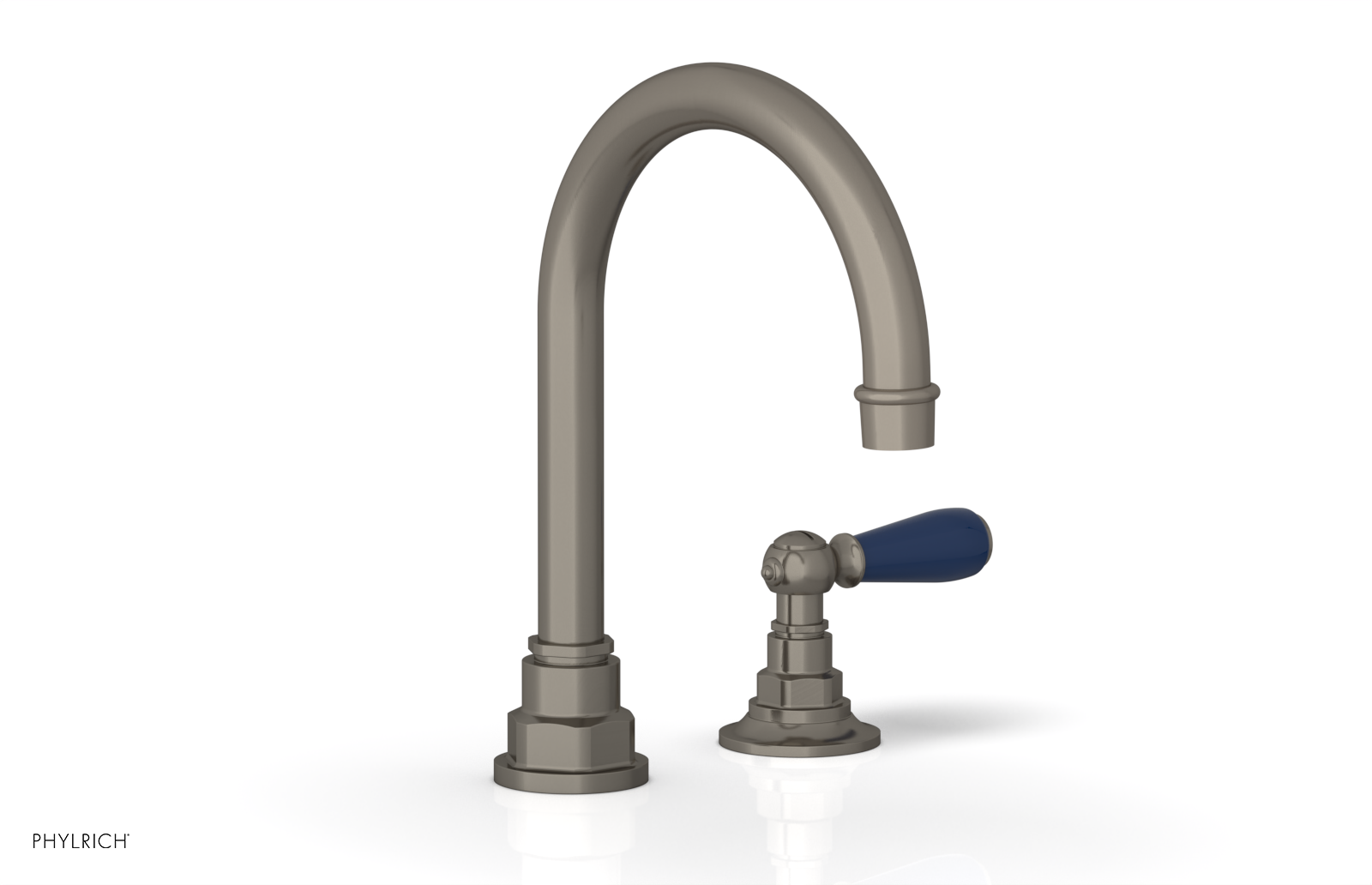 JAMESTOWN Single Handle Faucet - High Spout - Lever Handle with "Navy Blue" Accents 165-06