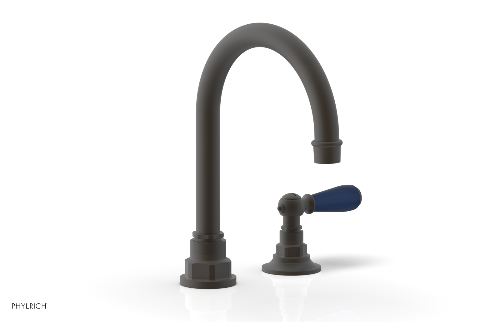 JAMESTOWN Single Handle Faucet - High Spout - Lever Handle with "Navy Blue" Accents 165-06