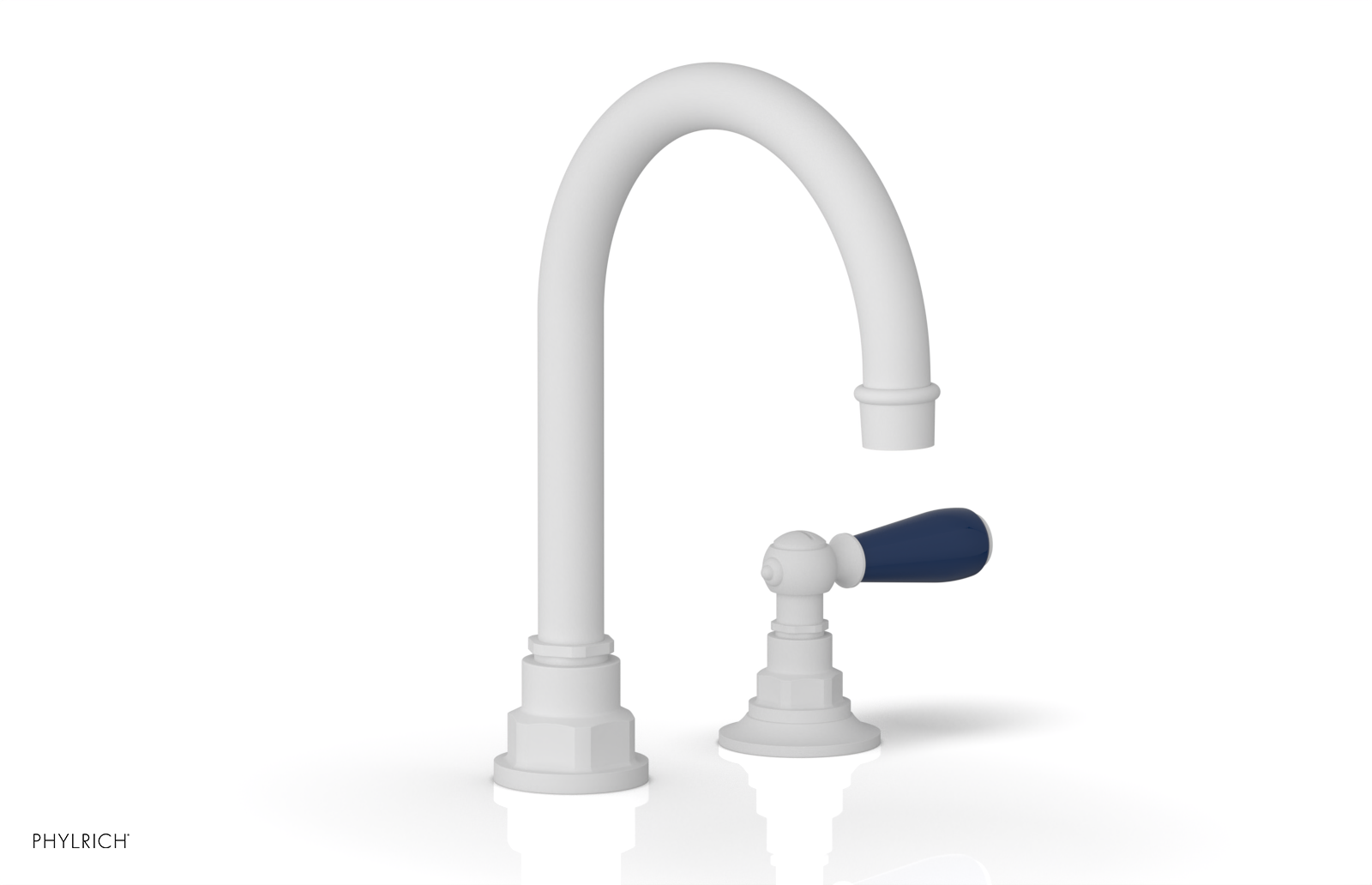 JAMESTOWN Single Handle Faucet - High Spout - Lever Handle with "Navy Blue" Accents 165-06