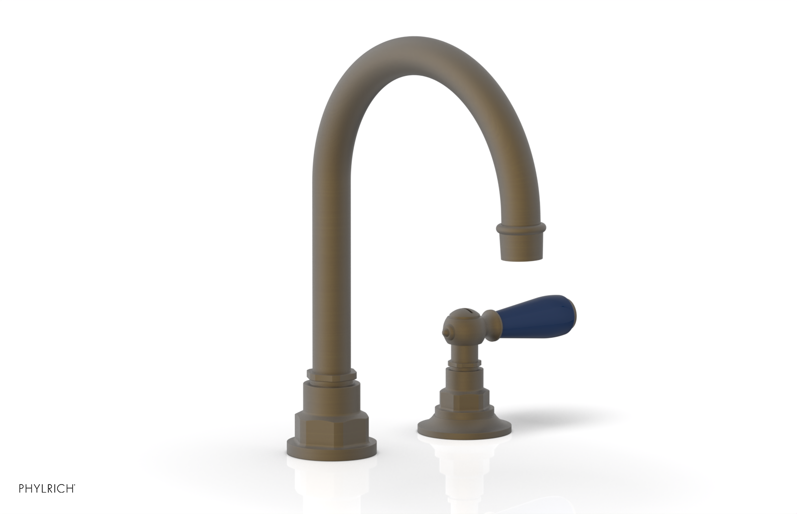 JAMESTOWN Single Handle Faucet - High Spout - Lever Handle with "Navy Blue" Accents 165-06