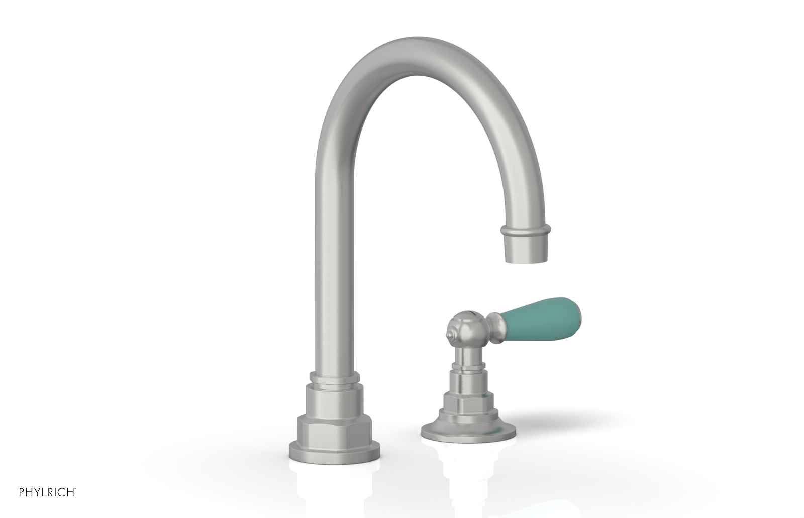 JAMESTOWN Single Handle Faucet - High Spout - Lever Handle with "Turqoise" Accents 165-06